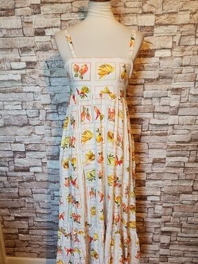 Paper Heart White Floral Fruit Print Maxi Dress